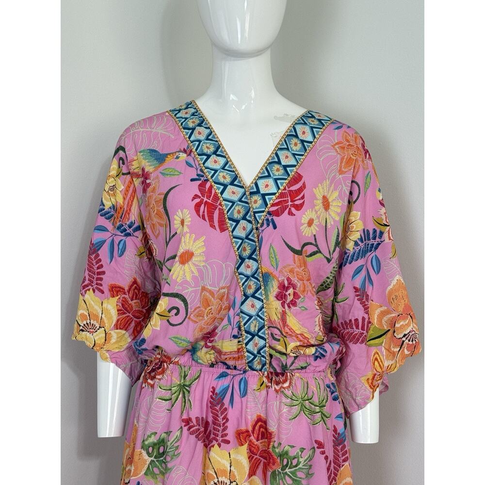 Cupshe Women Tropical Dolman Sleeve Mini Dress Coverup Beach Resort Rayon L NWT - Picture 6 of 16